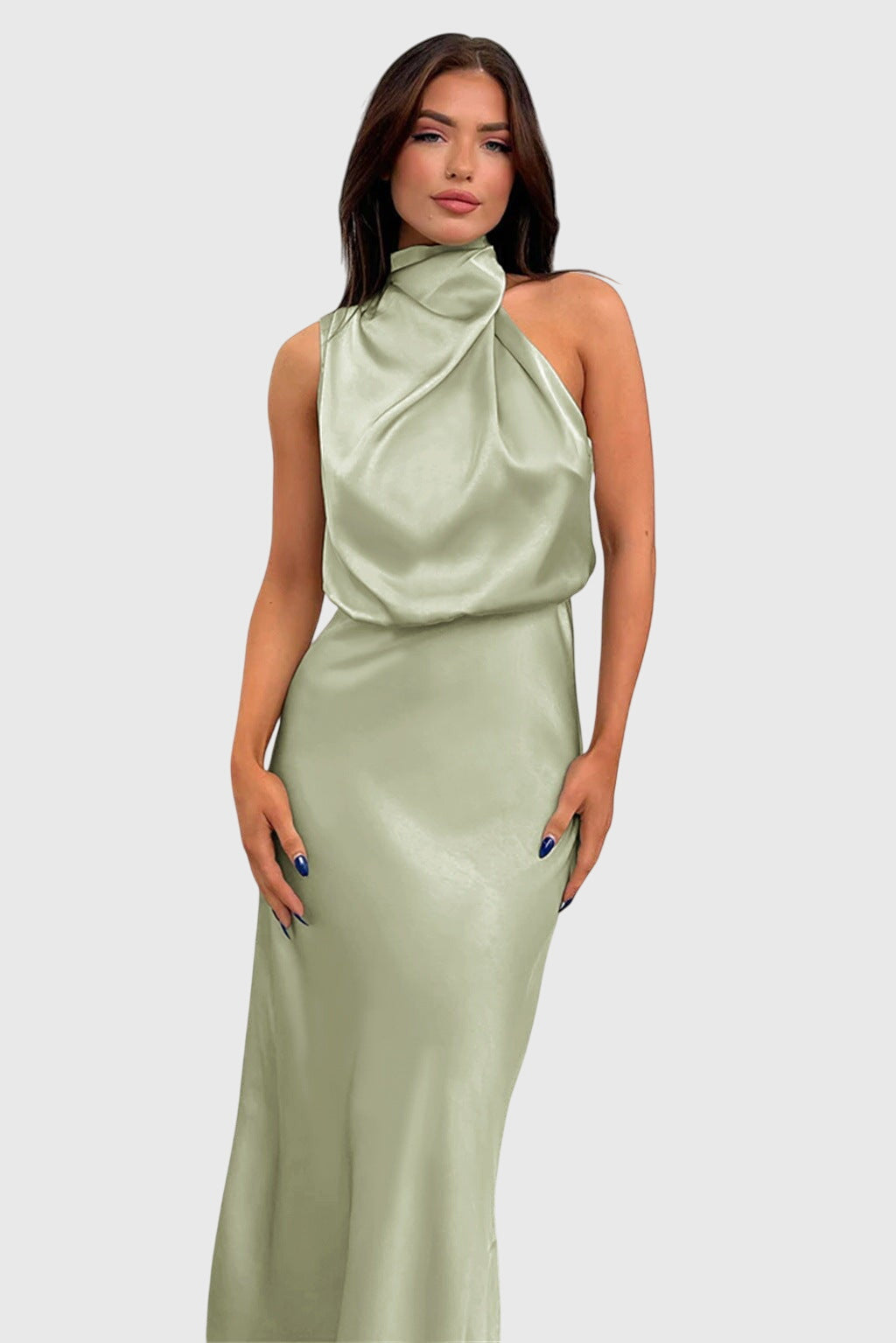 Victoria | Glamorous Satin Halter Dress