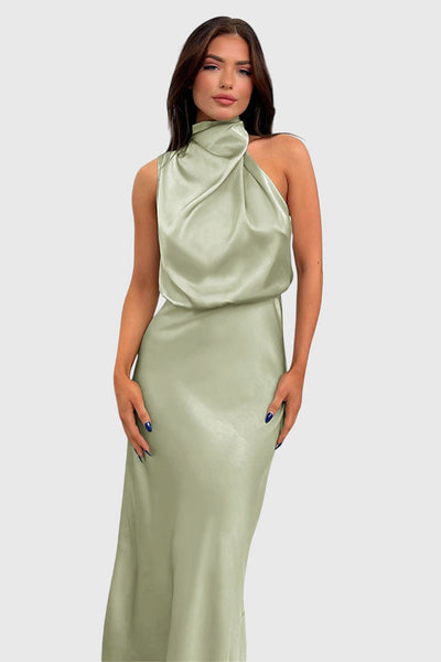 Victoria | Glamorous Satin Halter Dress