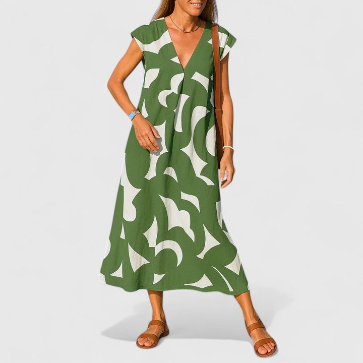 Victoria | Sophisticated V-Neck Dress