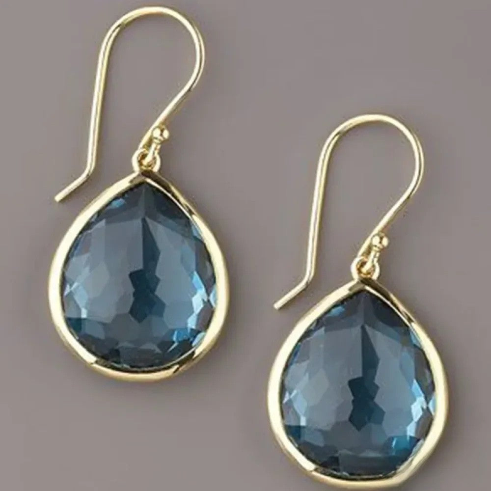 Victoria Retro Blue Drop Earrings |