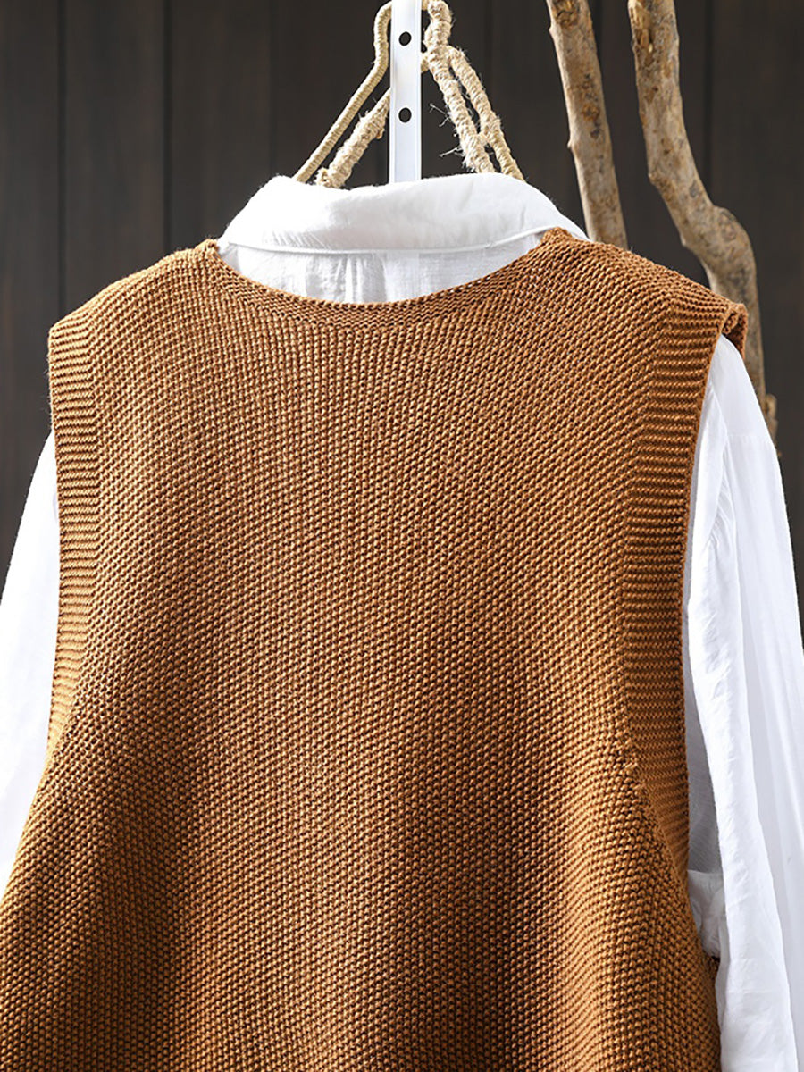 Victoria | Autumn Artistic Pure Colour V-Neck Knitted Cardigan