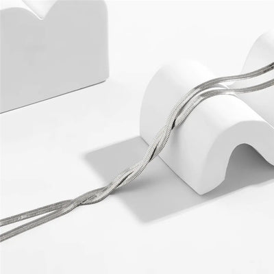 Victoria | Elegant Long Necklace with Adjustable Snake Design