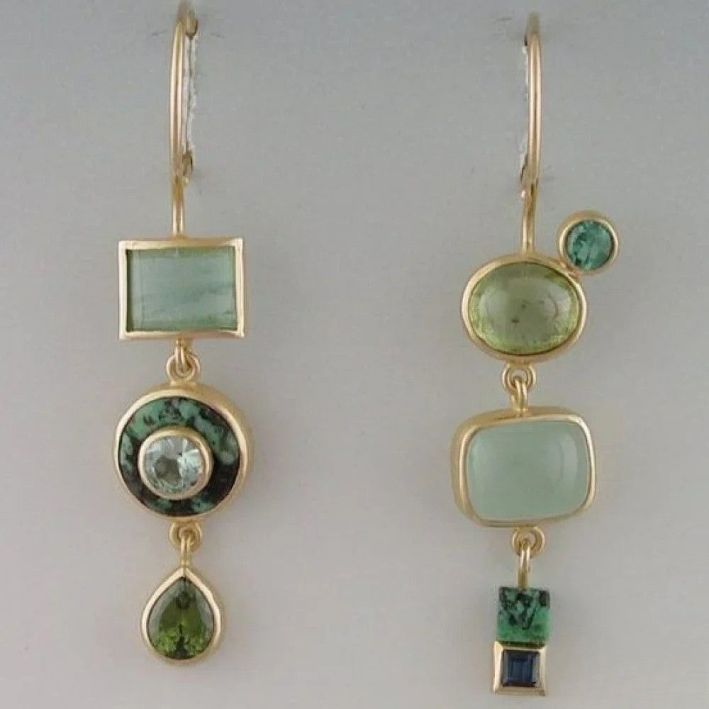 Victoria Retro Green Drop Earrings |