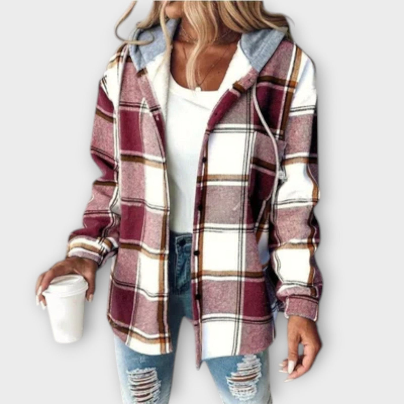 Victoria | Plaid Hooded Shacket – Effortless Style & Comfort