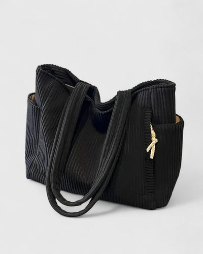 Victoria | Luxurious Ribbed Tote Bag with Cord Detail