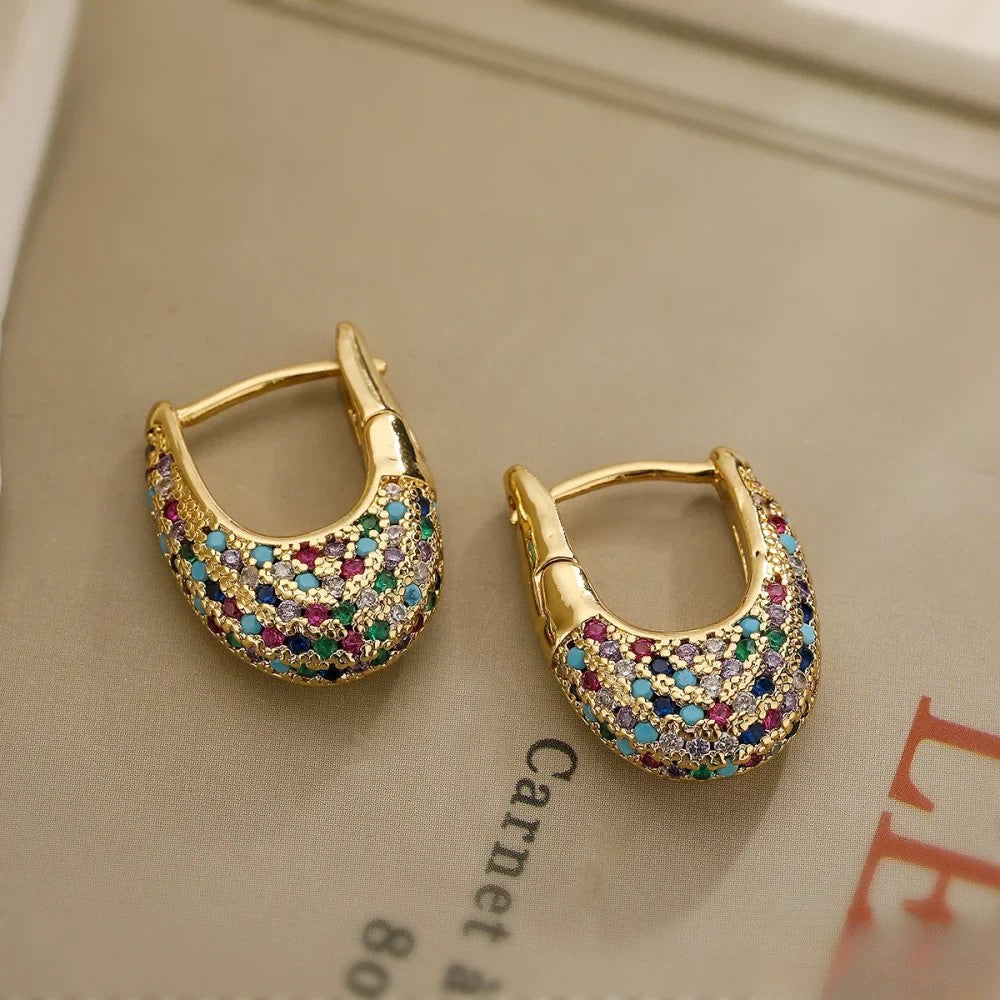 Victoria | Colourful Earrings in Inlay Design