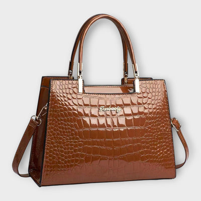Victoria | Glossy Crocodile Pattern Handbag