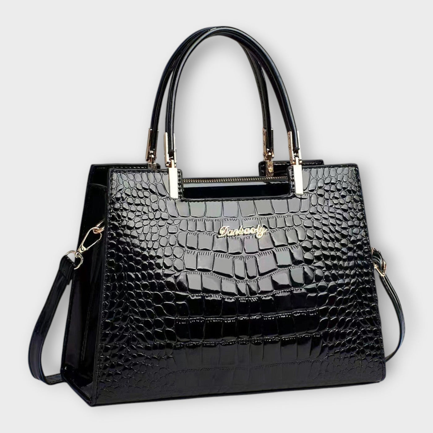 Victoria | Glossy Crocodile Pattern Handbag