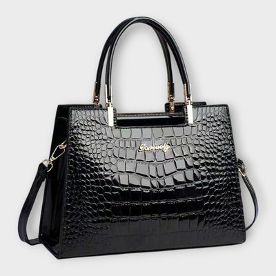 Victoria | Glossy Crocodile Pattern Handbag