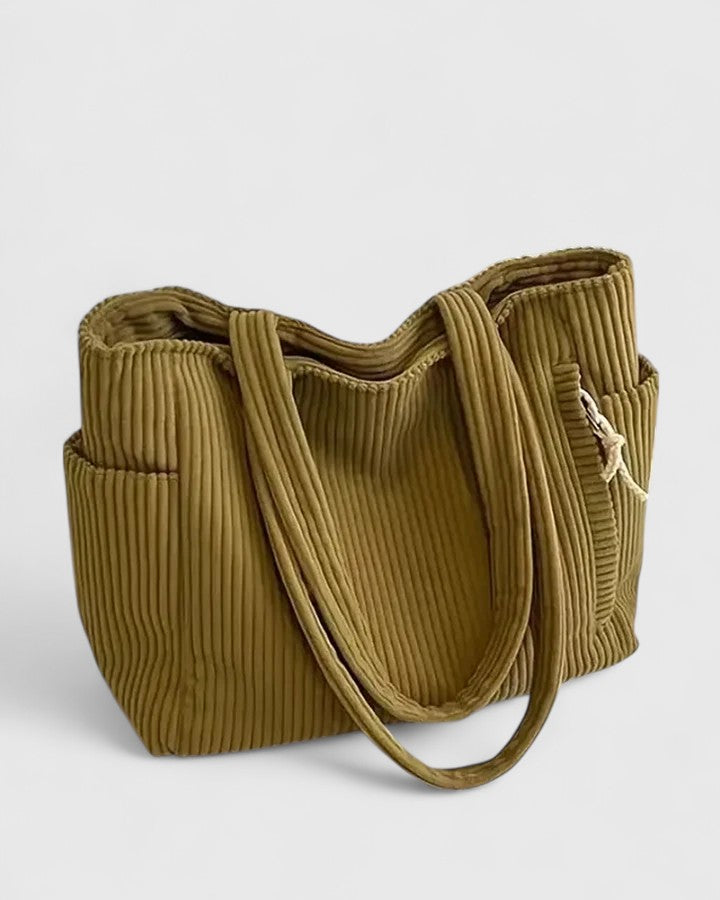 Victoria | Luxurious Ribbed Tote Bag with Cord Detail