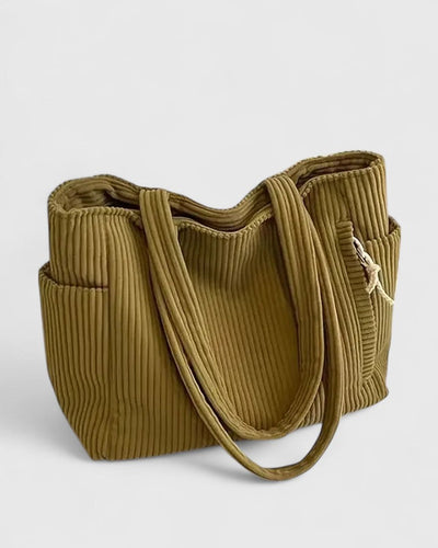 Victoria | Luxurious Ribbed Tote Bag with Cord Detail