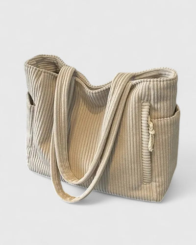 Victoria | Luxurious Ribbed Tote Bag with Cord Detail