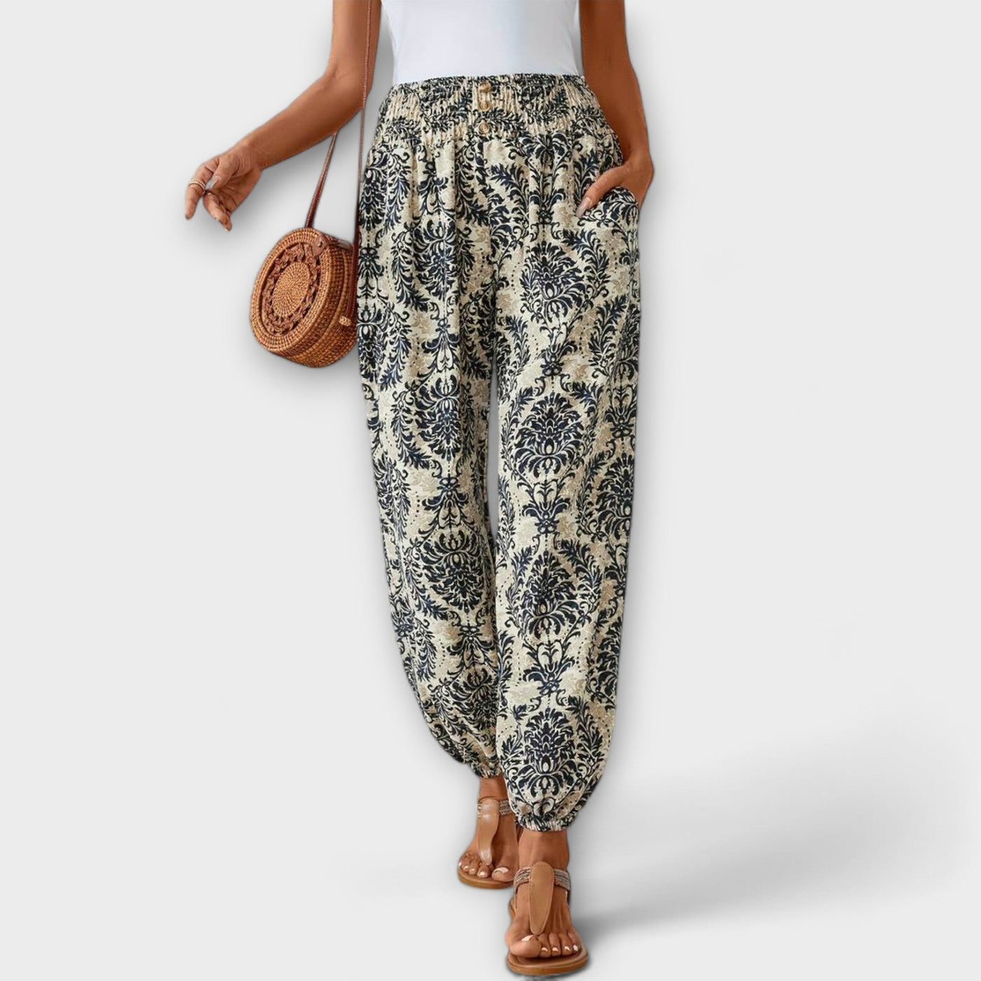 Victoria | Trousers with Ethnic Graphic