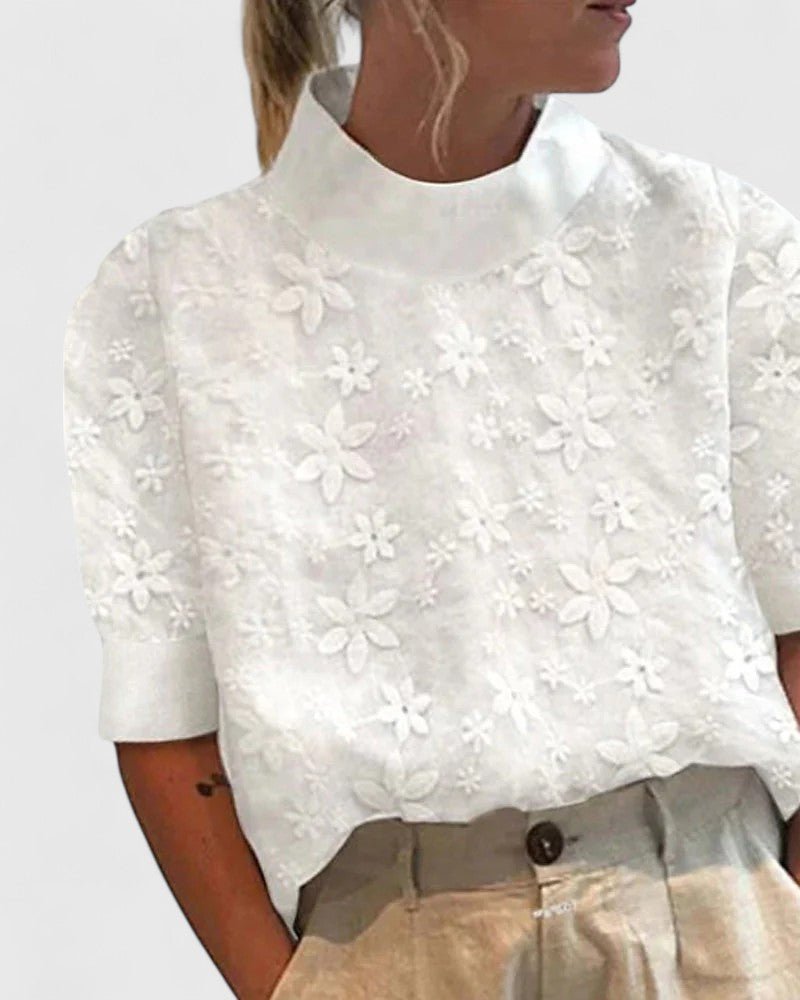 Victoria | Elegant Blouse with Stand Collar