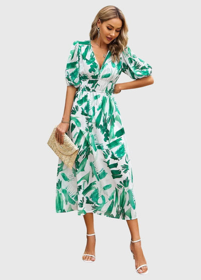 Victoria | Flattering Floral Midi Dress