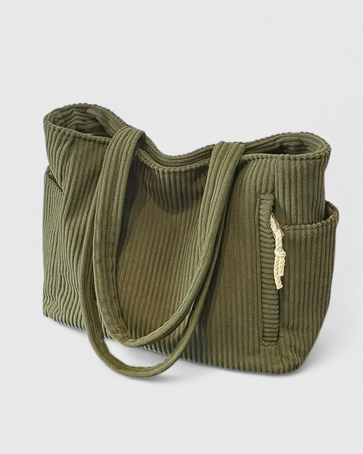 Victoria | Luxurious Ribbed Tote Bag with Cord Detail