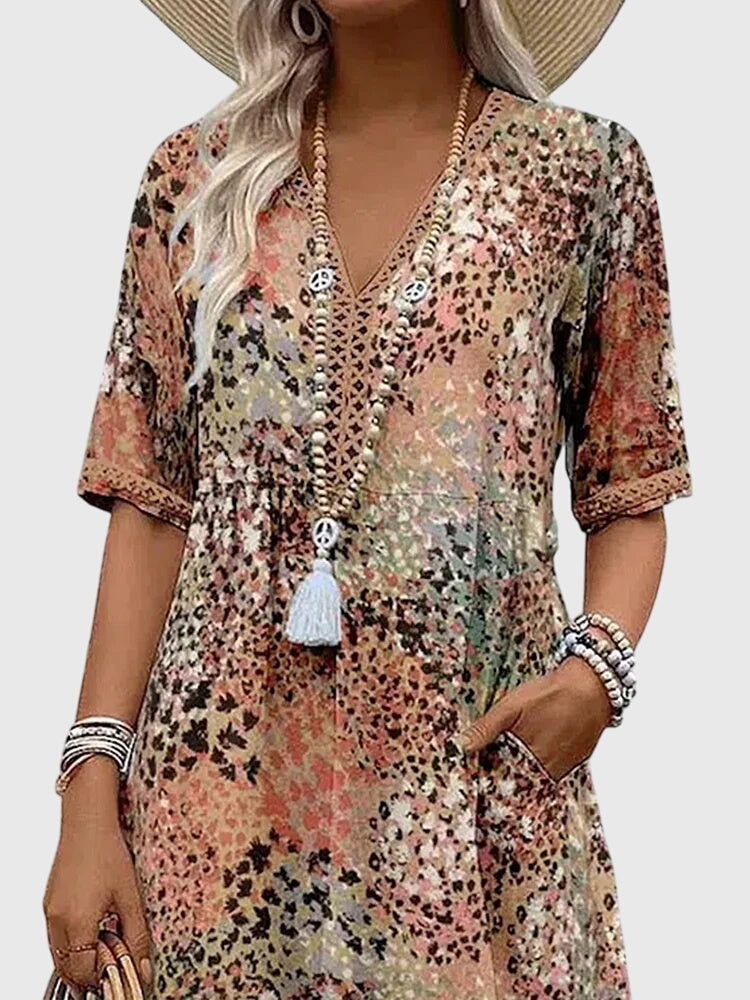 Victoria | Elegant Floral Midi Dress