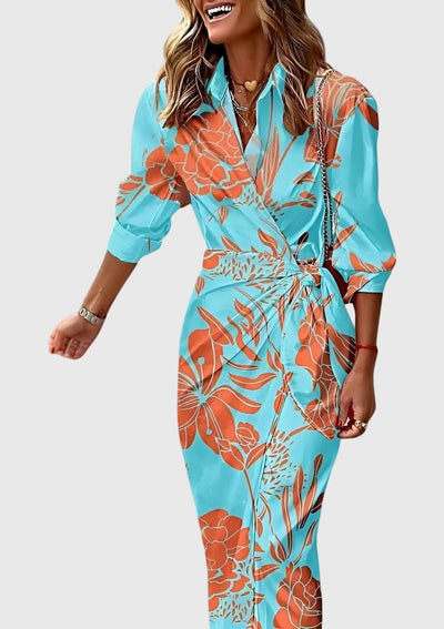 Victoria | Elegant Wrap Dress with Print