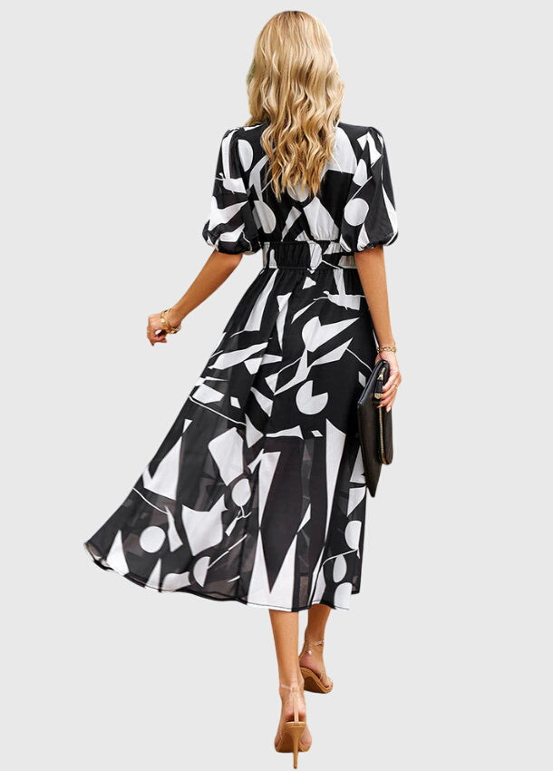 Victoria | Flattering Floral Midi Dress