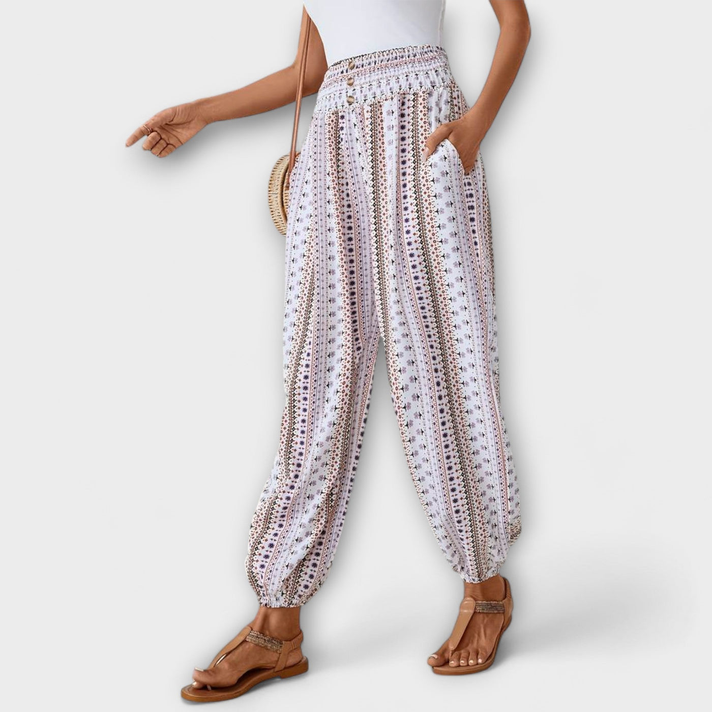 Victoria | Trousers with Ethnic Graphic