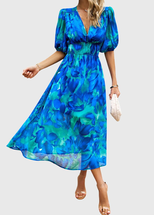 Victoria | Flattering Floral Midi Dress