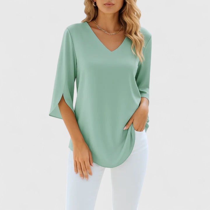 Victoria | Sophisticated V-Neck Blouse