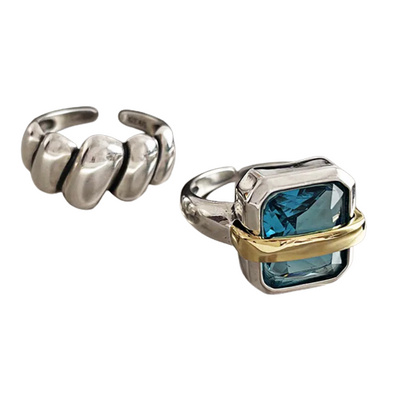 Victoria Blue Zircon Silver Ring |