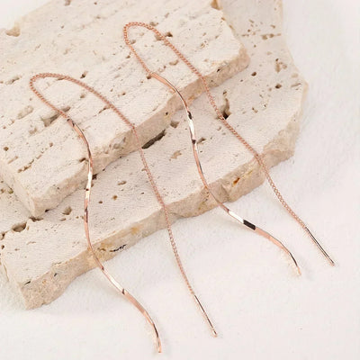 Victoria | Long Earrings with Wavy Design