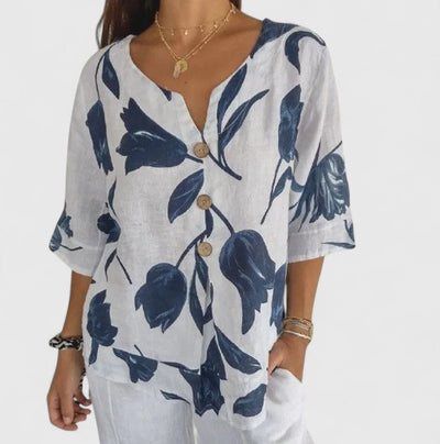 Victoria | Elegant Floral Print Blouse