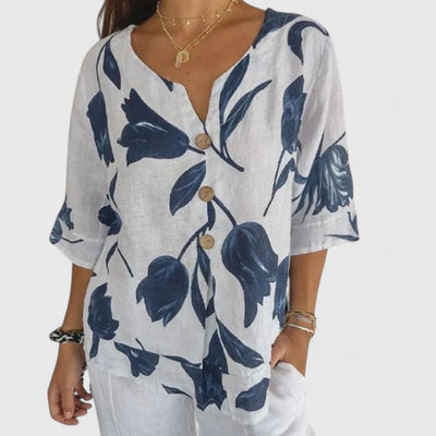 Victoria | Elegant Floral Print Blouse