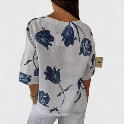Victoria | Elegant Floral Print Blouse
