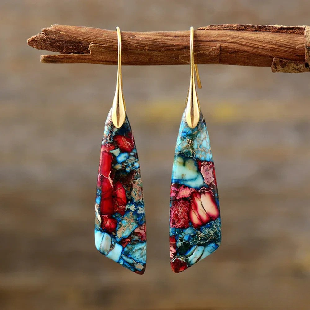 Victoria | Retro Colourful Stone Earrings