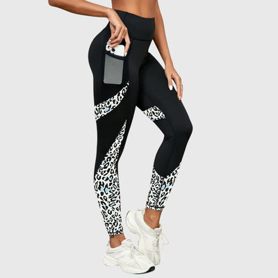 Victoria | High-Waisted Leopard Print Training Trousers