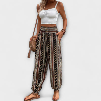 Victoria | Trousers with Ethnic Graphic