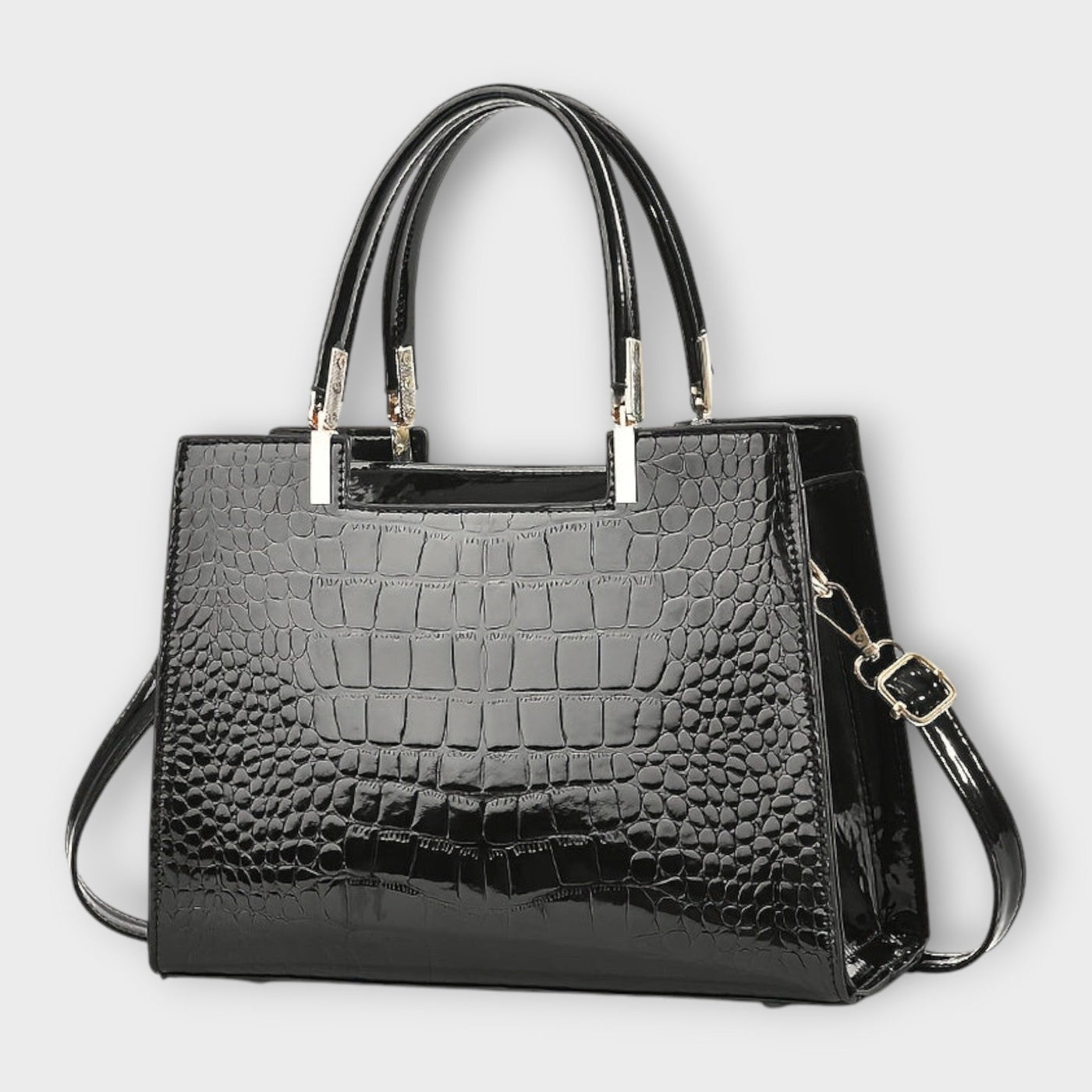 Victoria | Glossy Crocodile Pattern Handbag