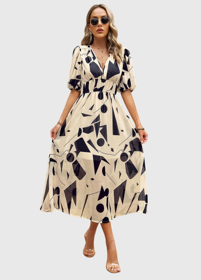 Victoria | Flattering Floral Midi Dress