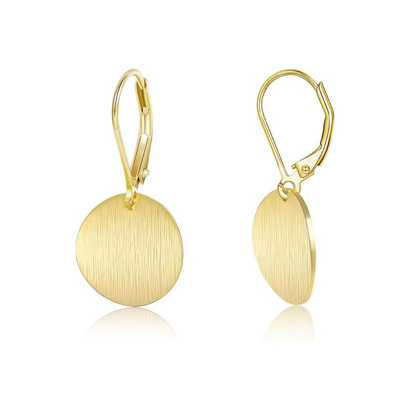 Victoria Retro Golden Disc Earrings |