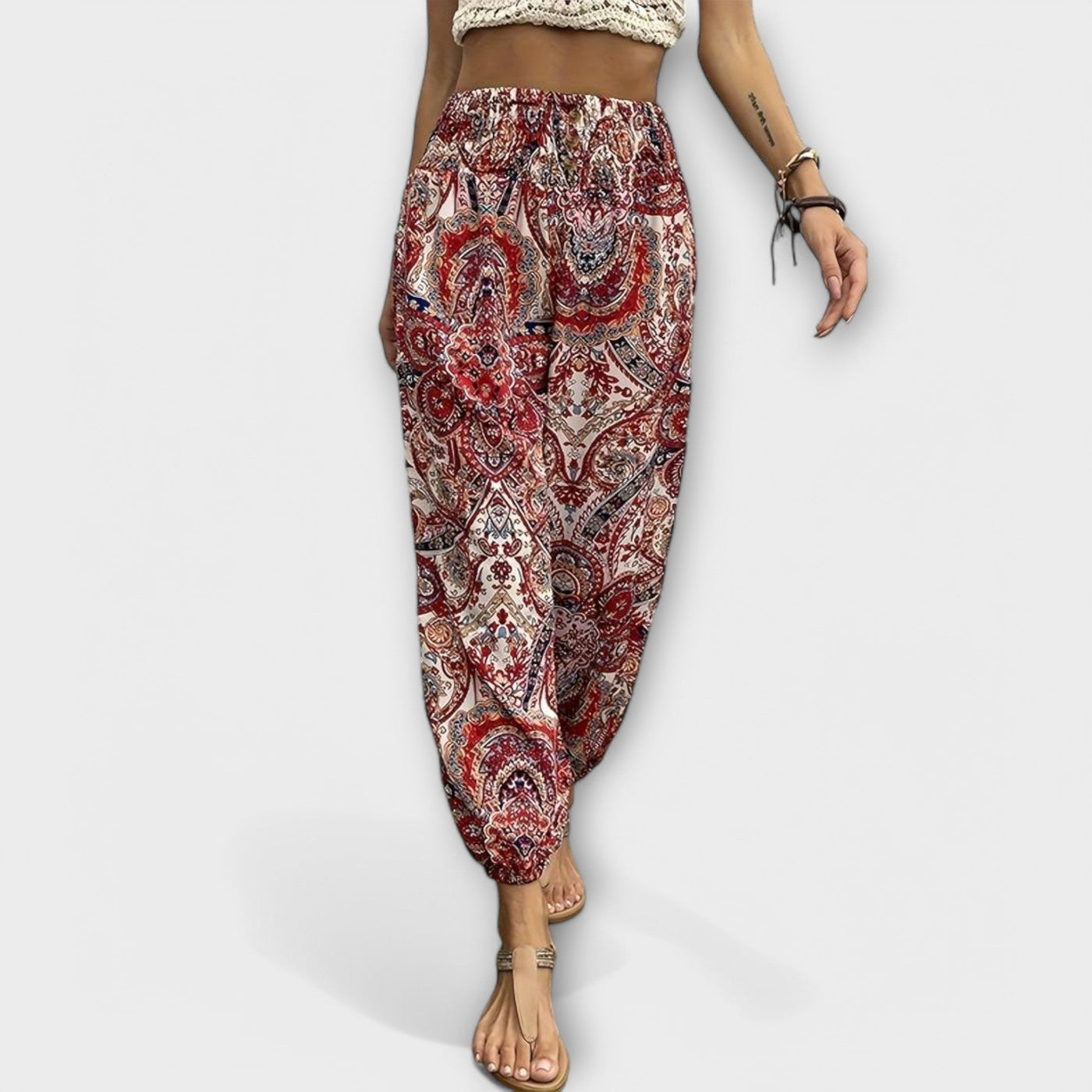 Victoria | Trousers with Ethnic Graphic
