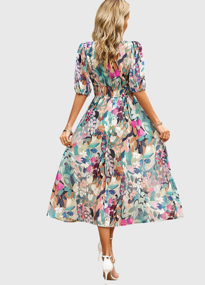 Victoria | Flattering Floral Midi Dress