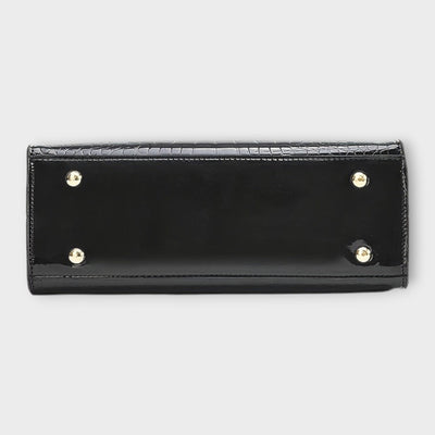 Victoria | Glossy Crocodile Pattern Handbag
